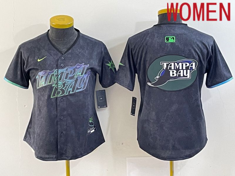 Women Tampa Bay Rays Blank Nike MLB Limited City Connect Black 2024 Jersey style 5->women mlb jersey->Women Jersey